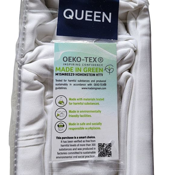 Queen 6 pcs White Sheet Set 500 Thread Count Cotton by Avalon Collection - Picture 5 of 10